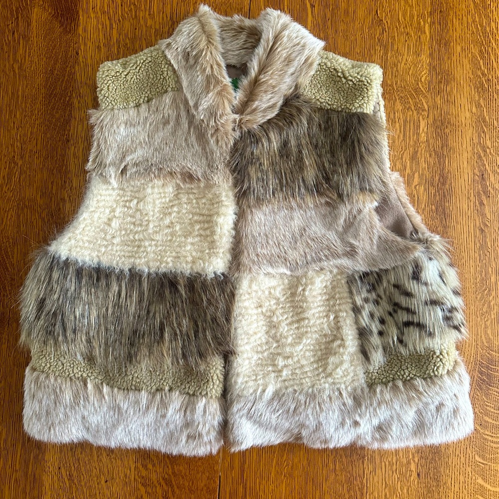 Anthropologie Marlena Mixed Faux Fur Vest